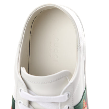 Gucci Calfskin Web Bee Embroidered Womens Ace Sneakers 36 White Green 6 of 7