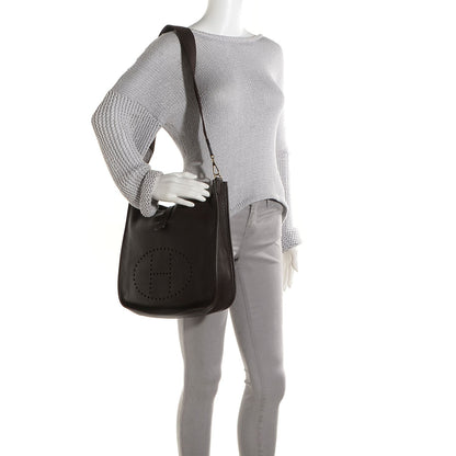 Hermes Taurillon Clemence Evelyne GM Chocolate 8 of 15