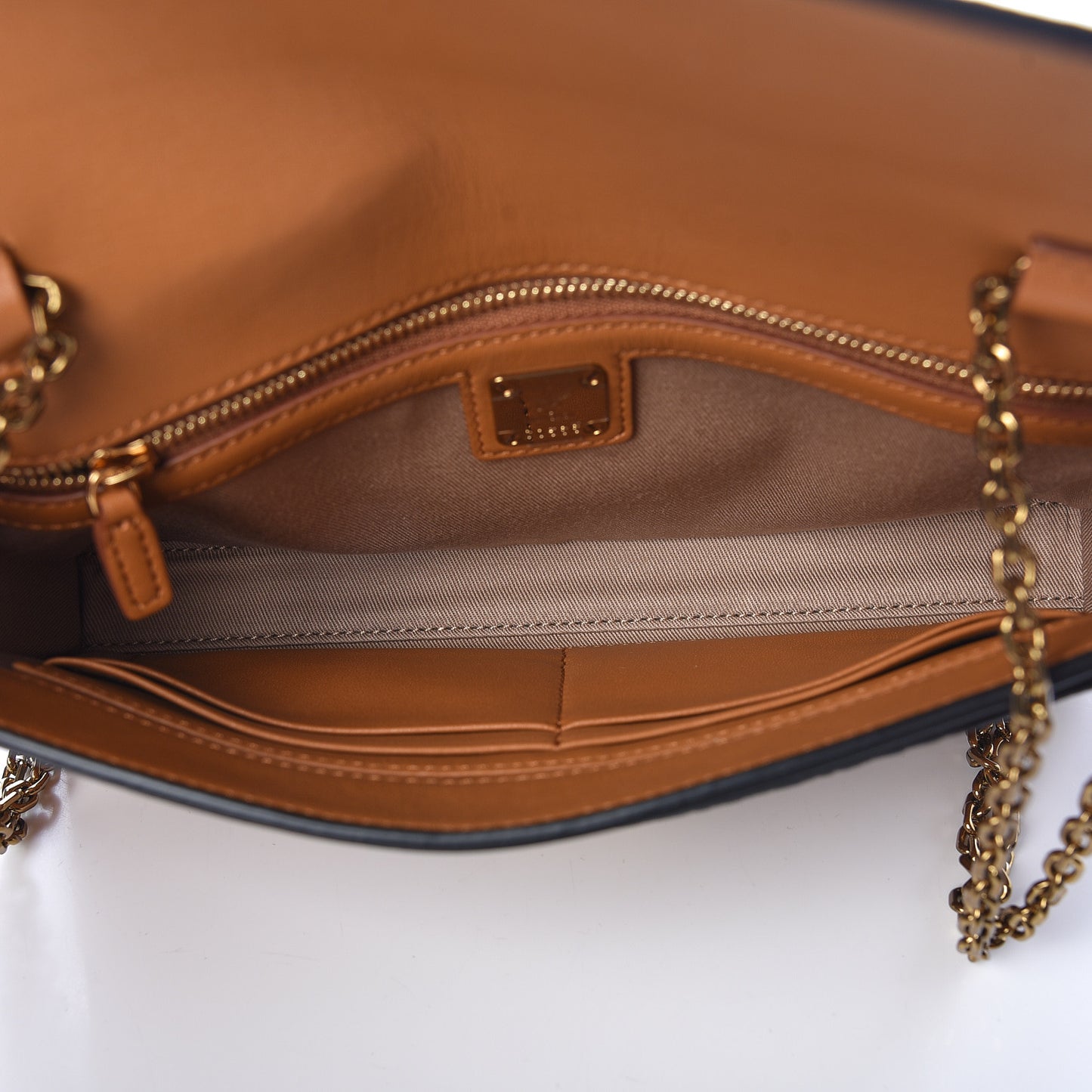 Visetos Calfskin Millie Wallet On Chain Cognac Black
