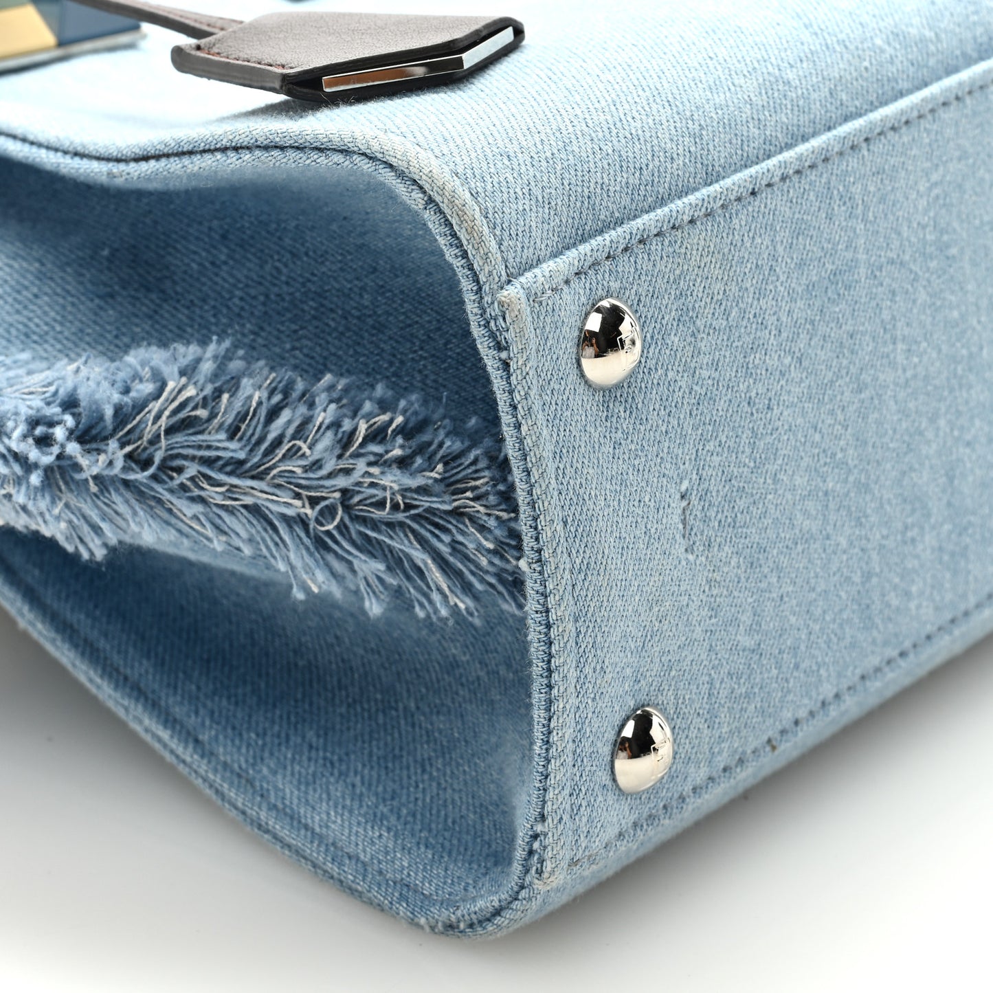 Denim Studded Mini 3Jours Tote Light Blue