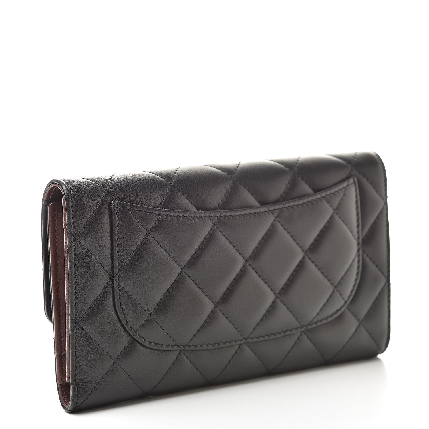 Chanel Lambskin Quilted Large Flap Wallet Black 3 of 10