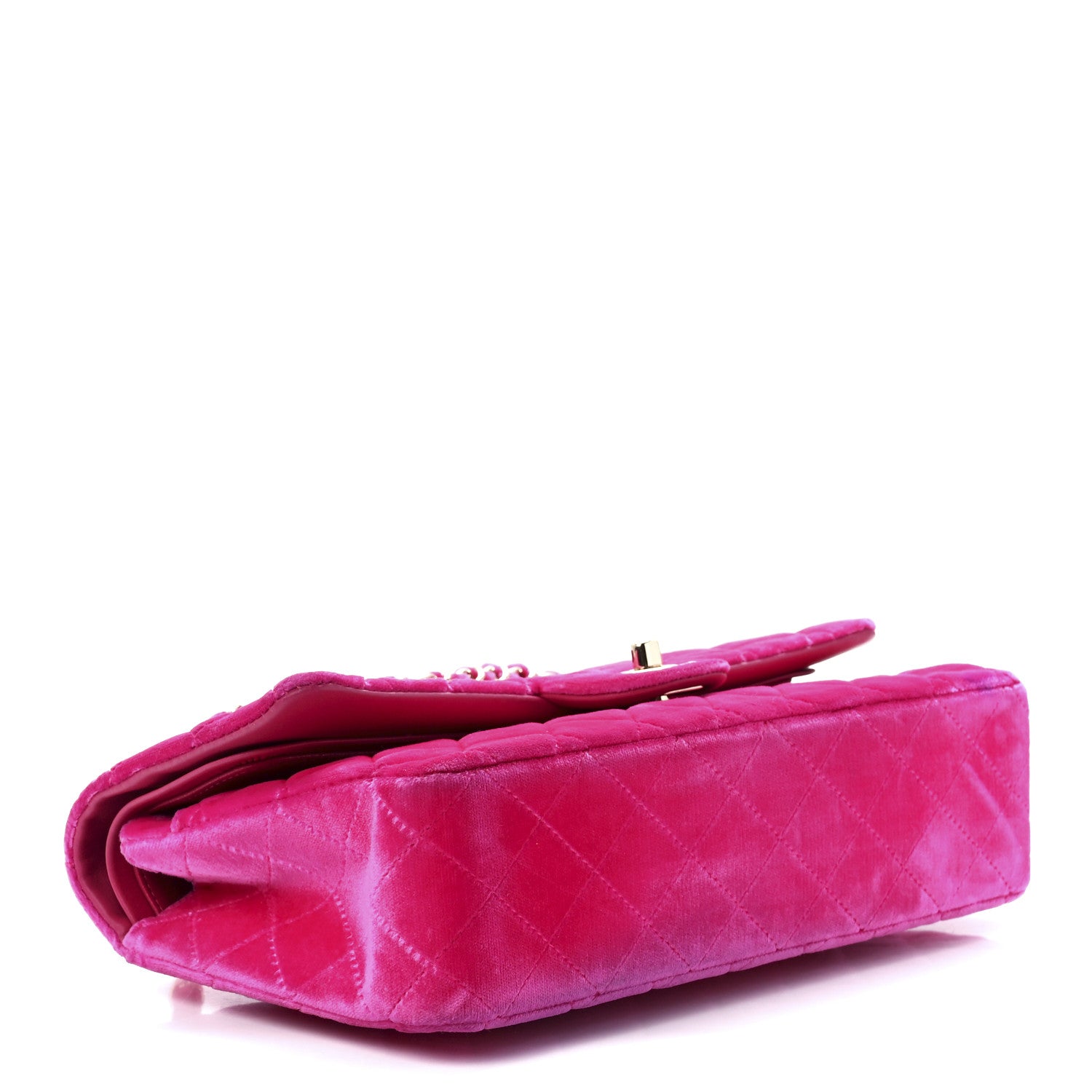 Chanel Velvet Quilted Medium Double Flap Pink 4 of 12