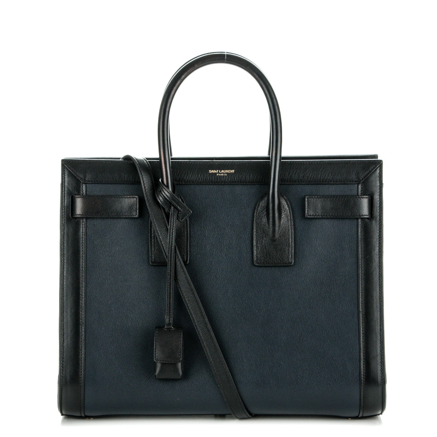 Saint Laurent Calfskin Small Bi-Color Sac De Jour Marine Nero Black 1 of 5