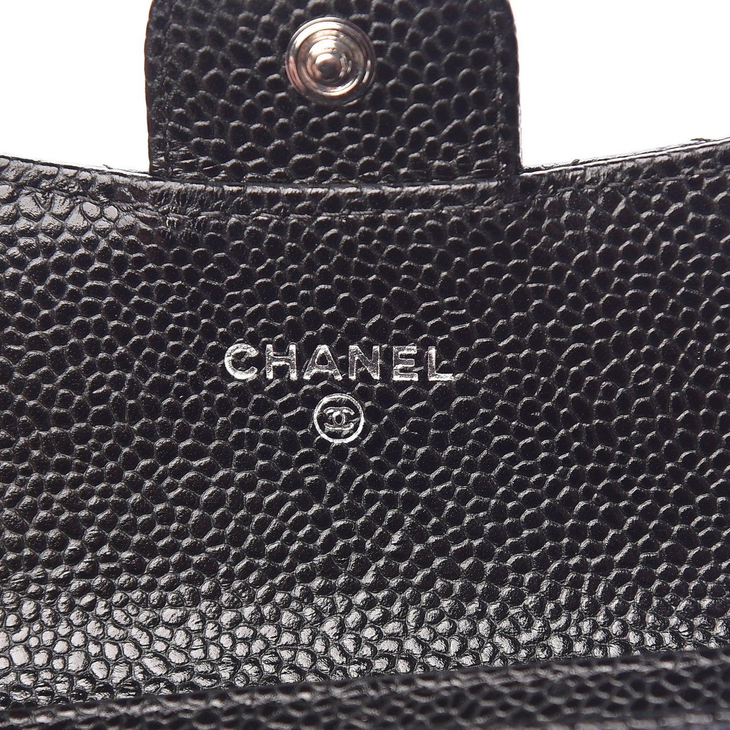Caviar Quilted Flap Card Holder Black