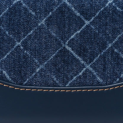 Chanel Denim Calfskin Quilted Small Gabrielle Clutch With Chain Blue 8 of 10