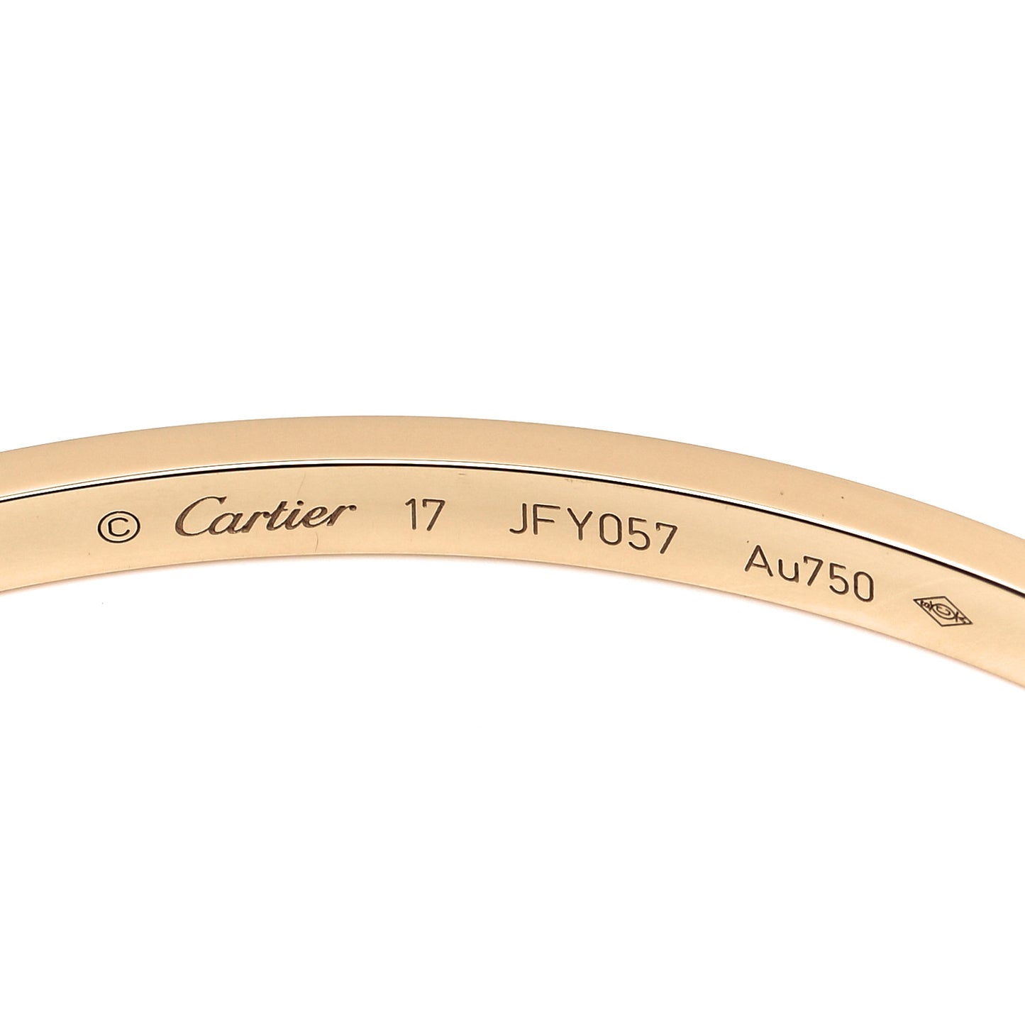 18K Yellow Gold Small LOVE Bracelet 17