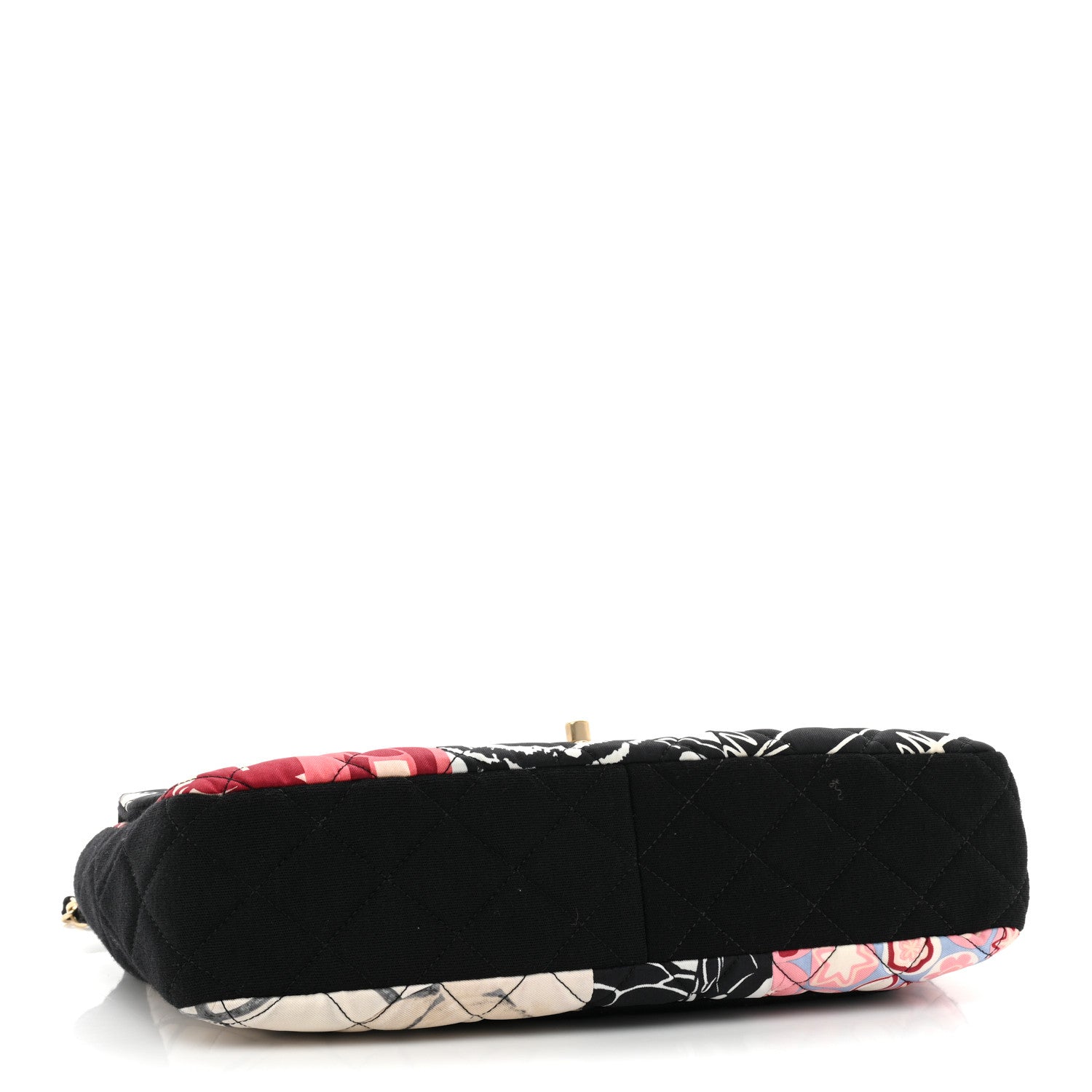 Chanel Fabric Quilted Patchwork Medium Flap Red Black Multicolor 4 of 14