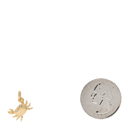 Tiffany 18K Yellow Gold Diamond Crab Charm Pendant 2 of 3