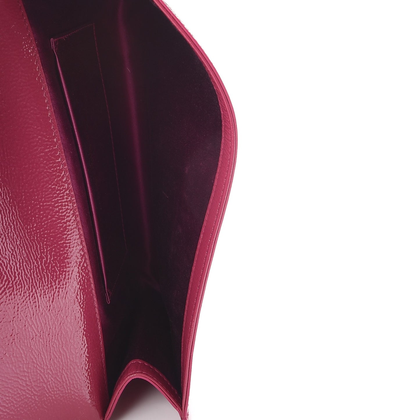 Textured Patent Monogram Large Belle De Jour Clutch Fuchsia