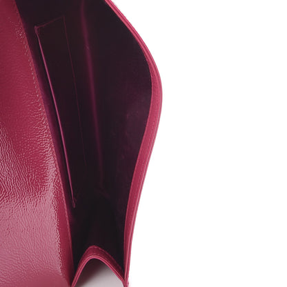 Saint Laurent Textured Patent Monogram Large Belle De Jour Clutch Fuchsia 5 of 7