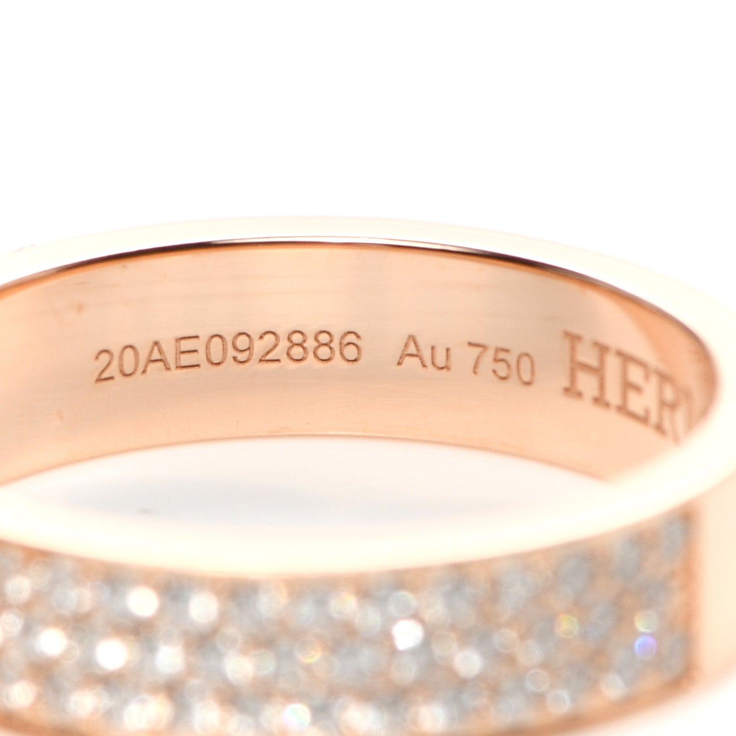 18K Rose Gold Diamond MM Kelly Clochette Ring 51 5.75