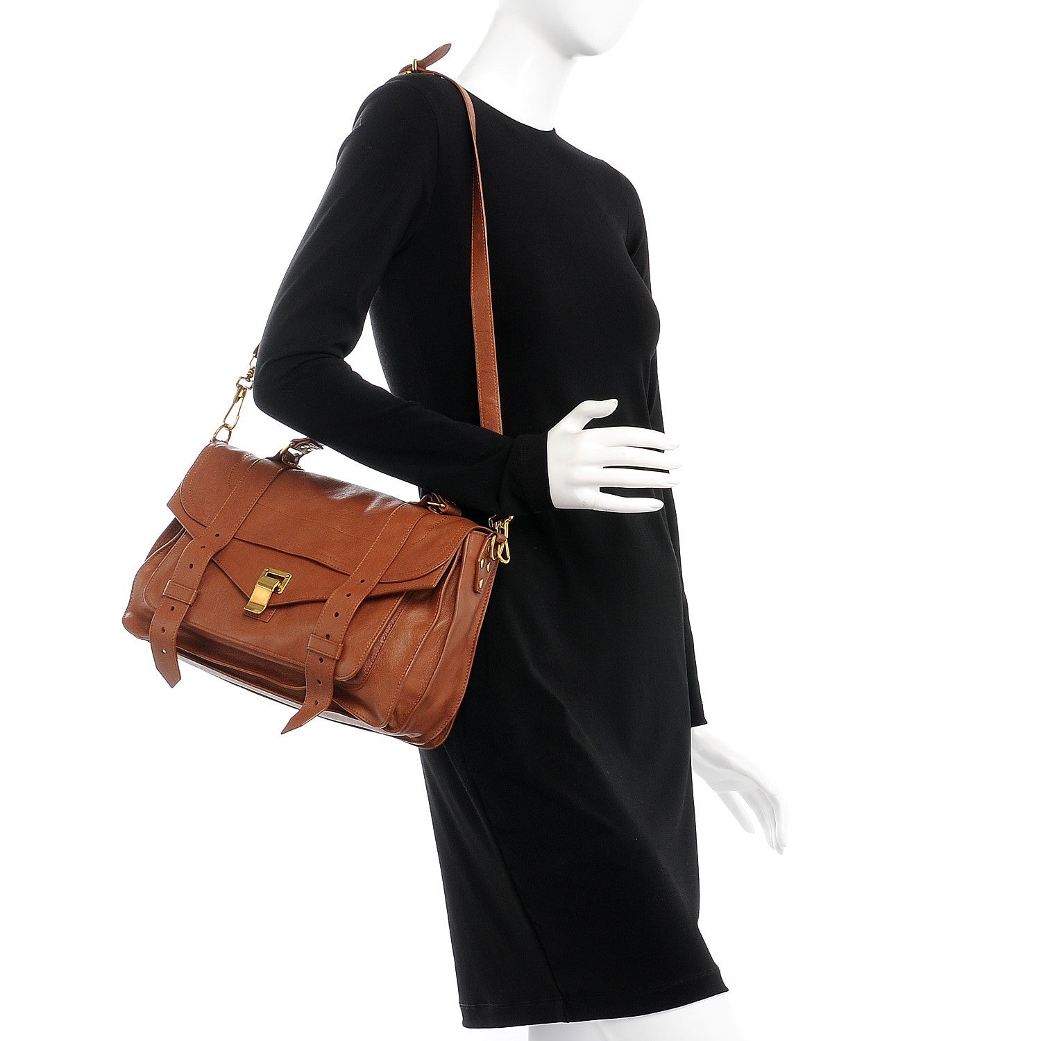 Proenza Schouler Lambskin Medium PS1 Satchel Saddle 2 of 8