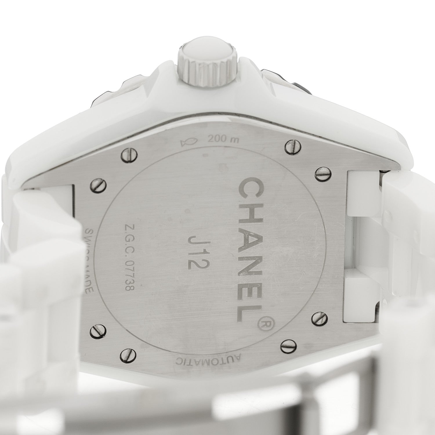 Chanel Stainless Steel Ceramic 38mm J12 Automatic Watch White 4 of 4