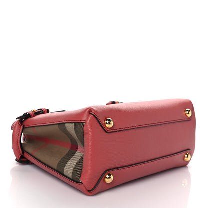 Burberry Grainy Calfskin House Check Small Banner Tote Cinnamon Red 4 of 9