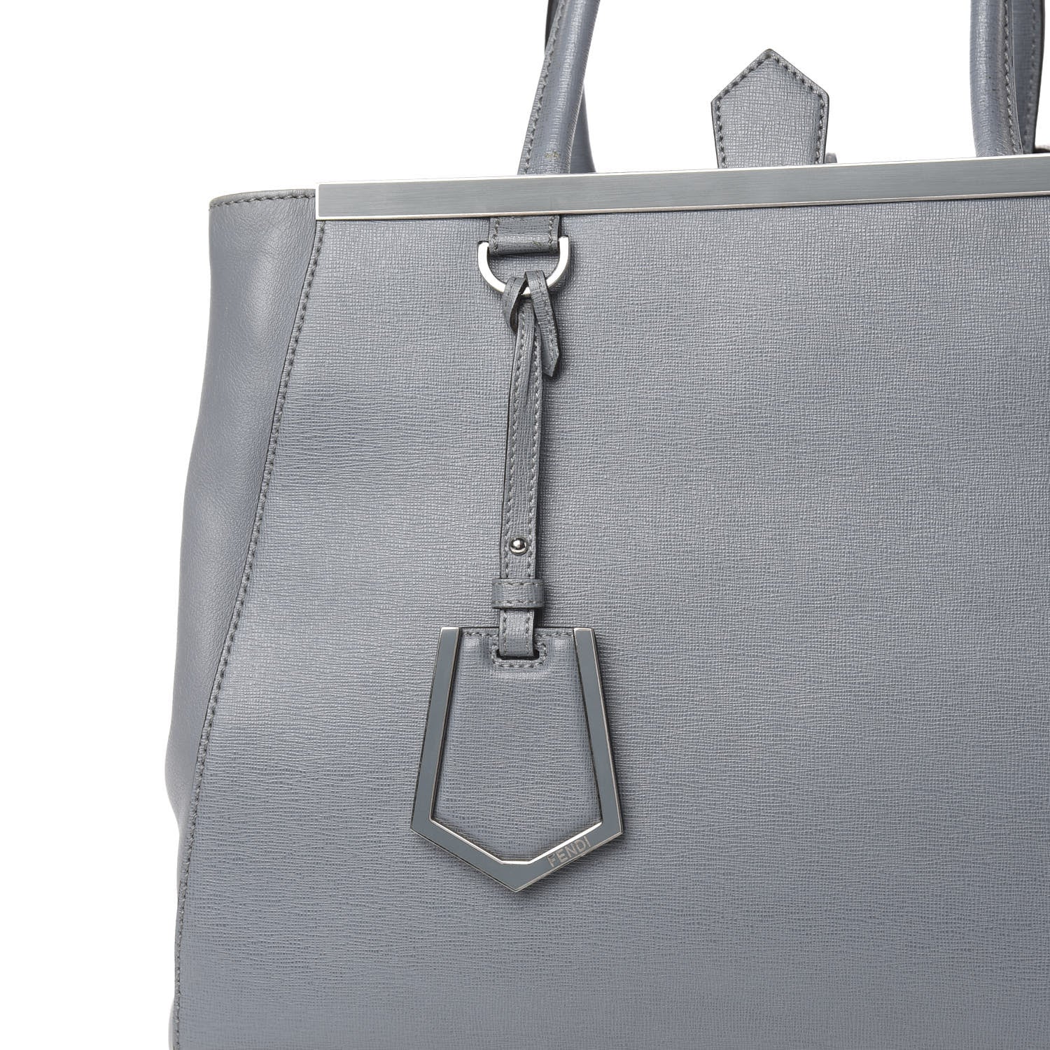 Fendi Vitello Elite Regular 2Jours Tote Grigio 17 of 19