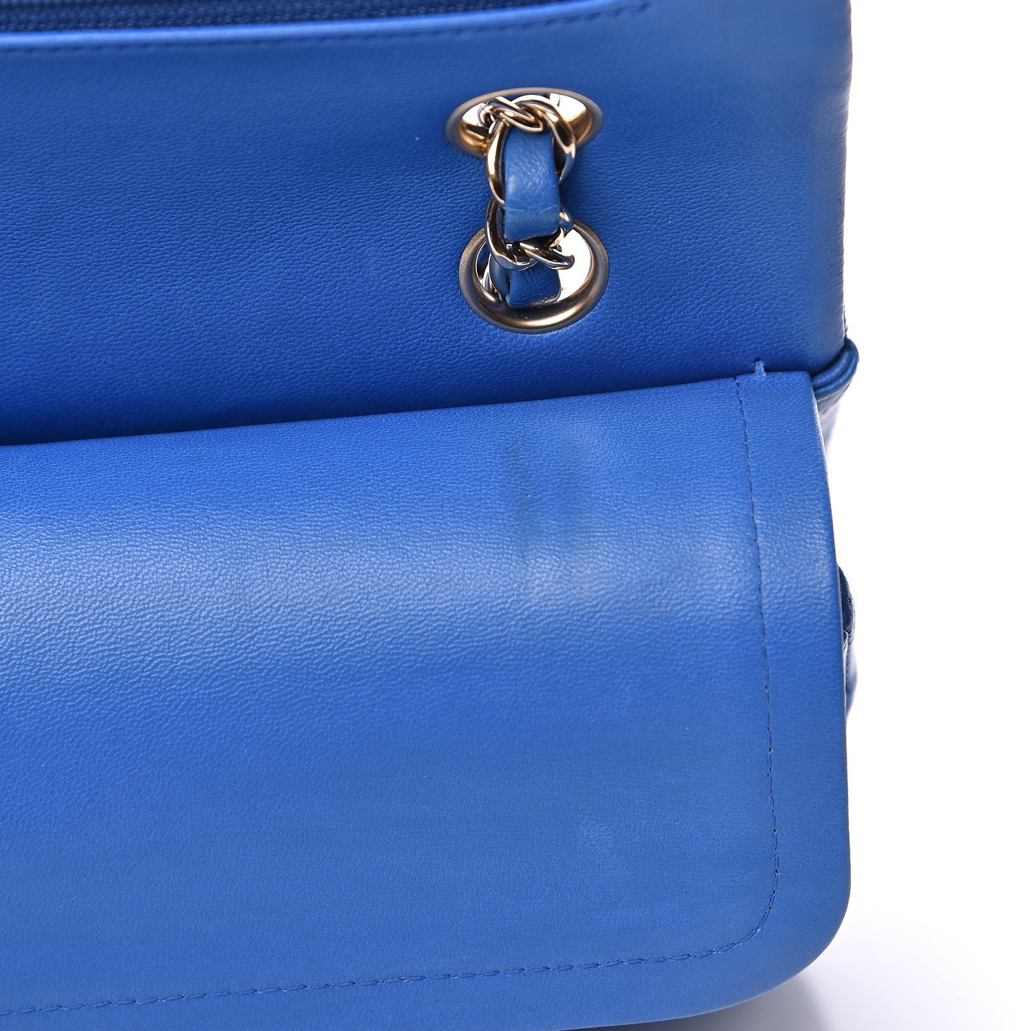 Chanel Lambskin Quilted Medium Double Flap Blue 15 of 18
