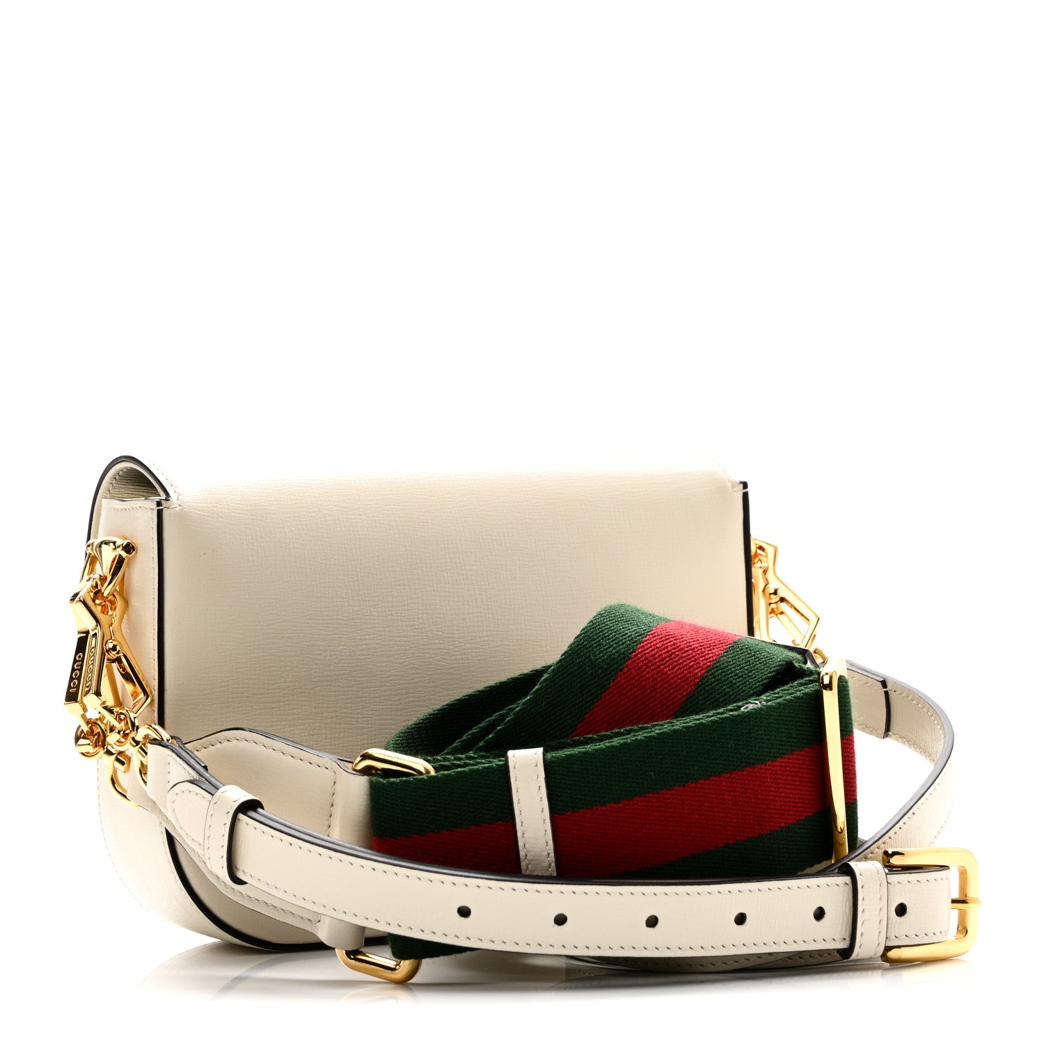 Gucci Azalea Calfskin Web Mini Horsebit 1955 Shoulder Bag Mystic White 3 of 11