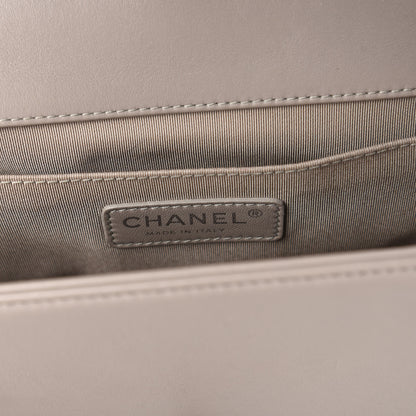 Chanel Calfskin Quilted Medium Boy Flap Grey 9 of 15