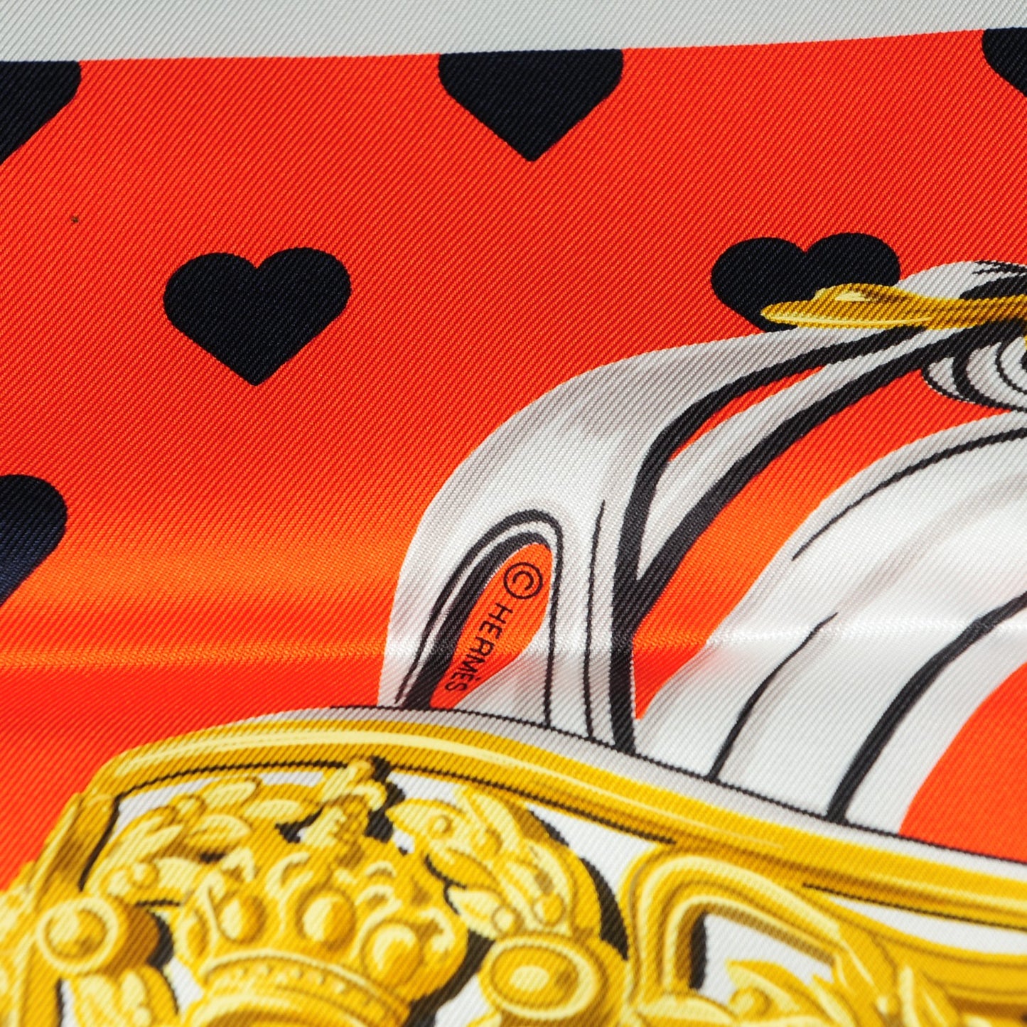 Silk Brides De Gala Love Scarf 90 Orange Marine White