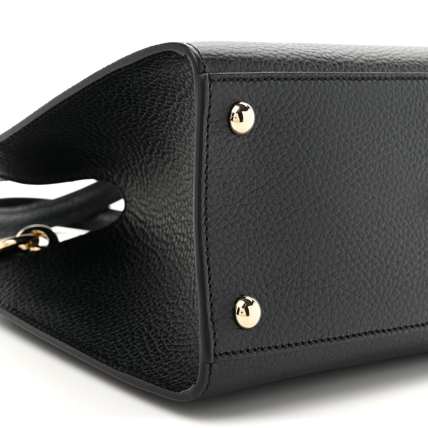 Dollar Calfskin Medium Soho Top Handle Satchel Black