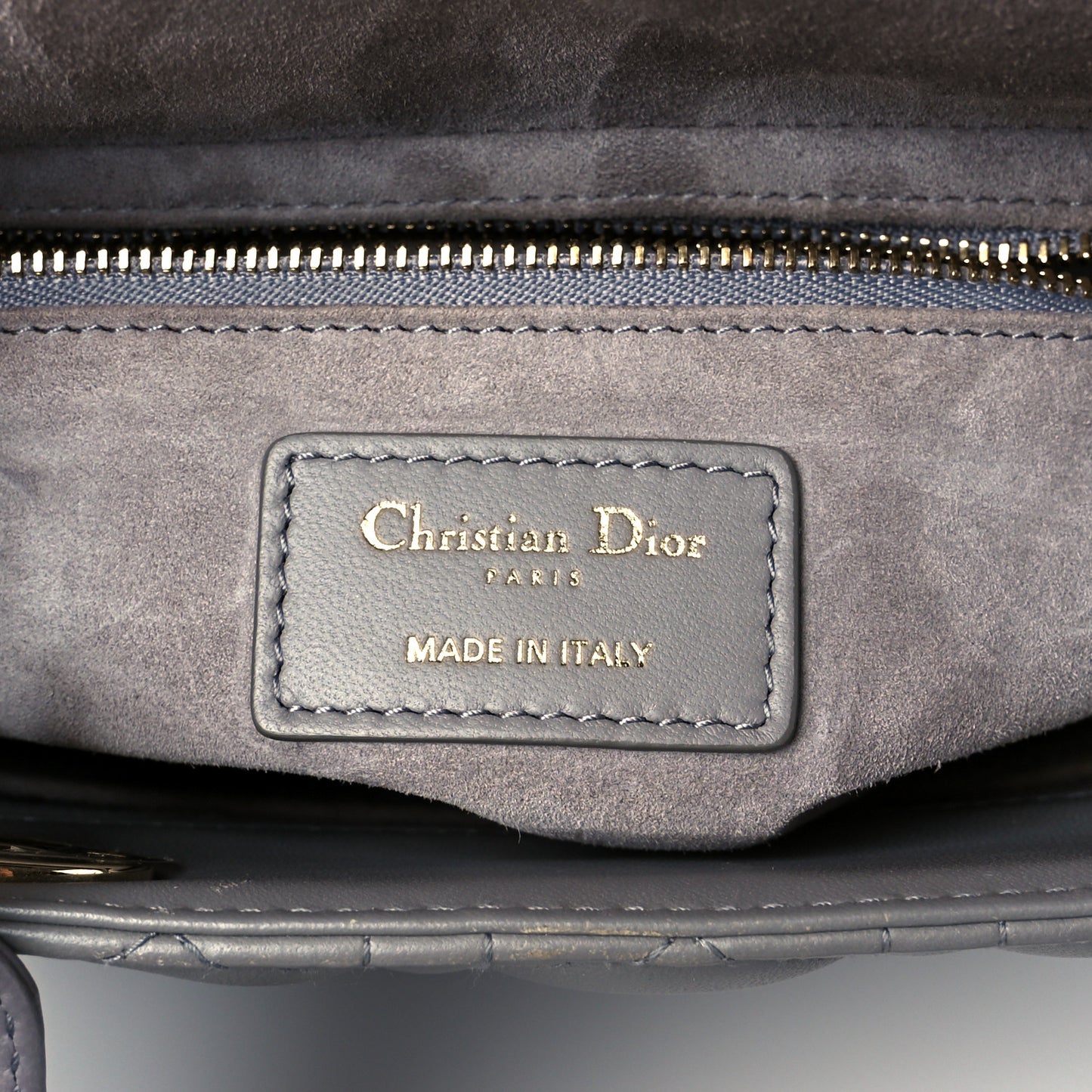 Lambskin Cannage Medium Lady Dior Grey
