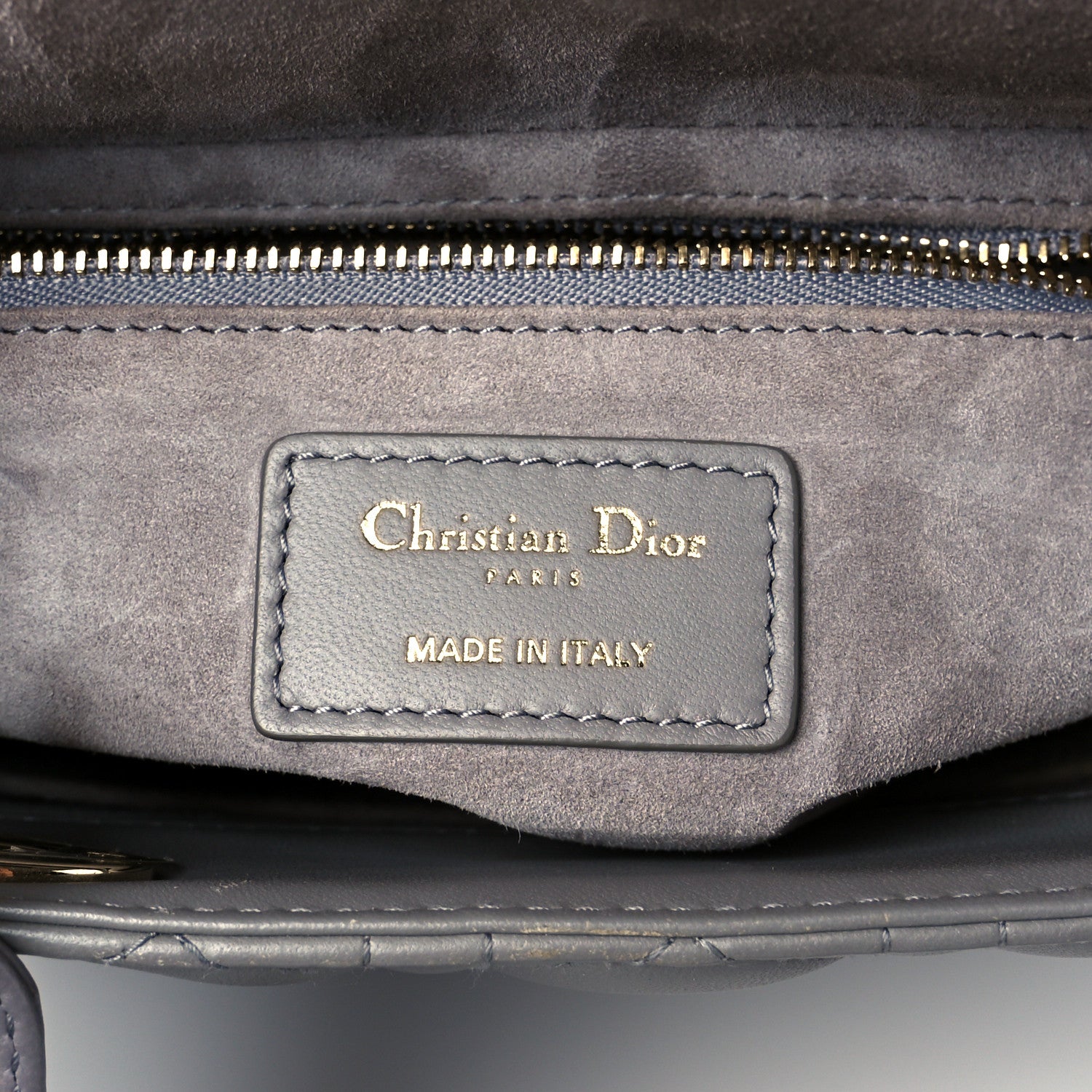 Christian Dior Lambskin Cannage Medium Lady Dior Grey 6 of 10