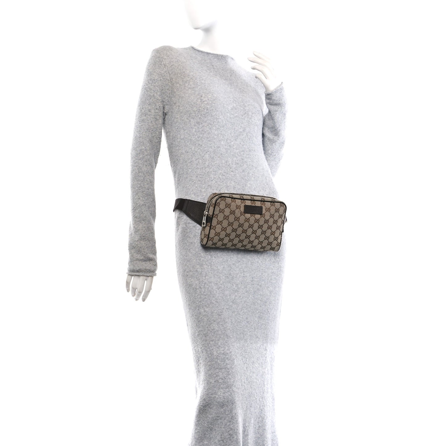 Monogram Dollar Calfskin Belt Bag Beige Ebony Testa di Moro Marrone Scuro