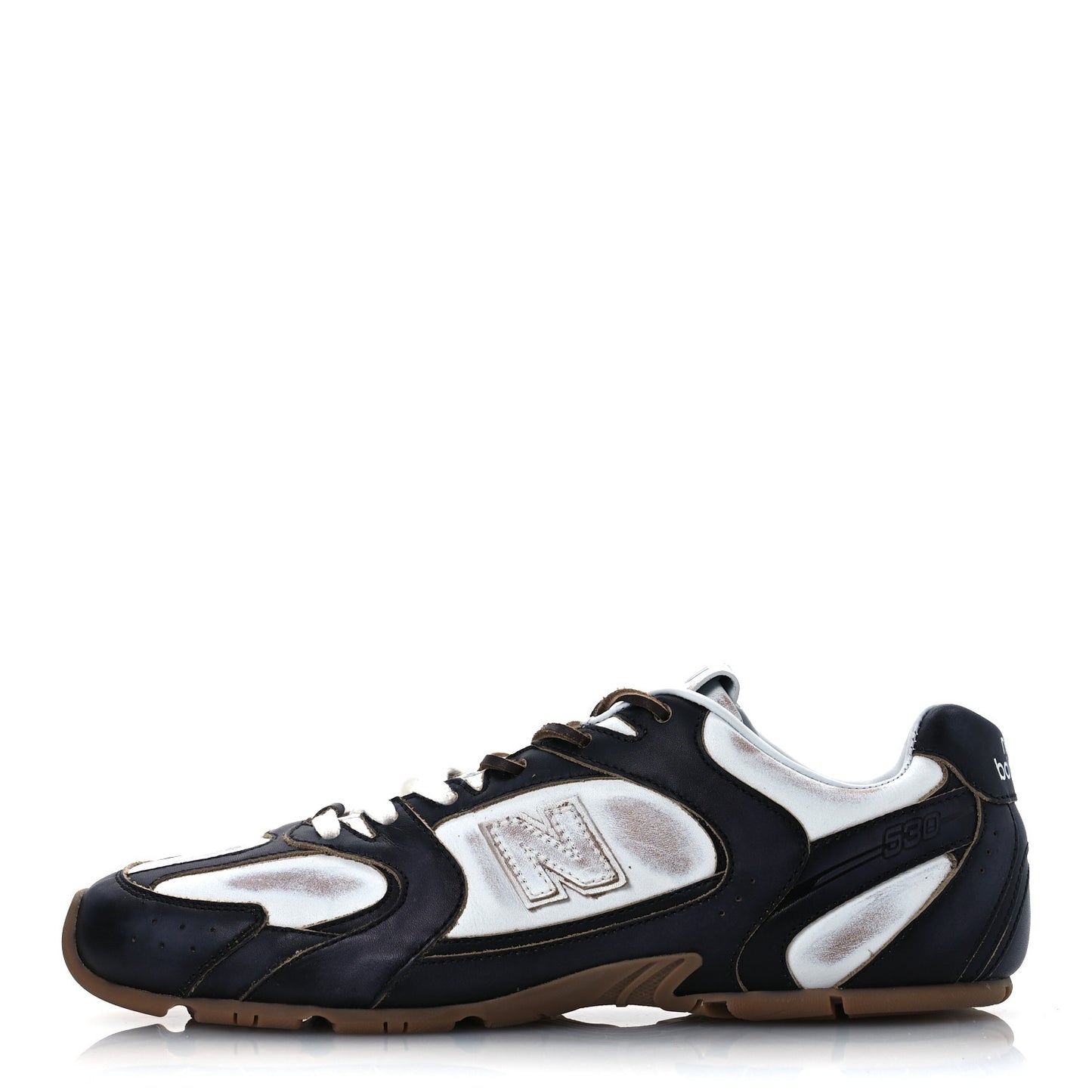 X NEW BALANCE Calfskin 530 SL Sneakers 41 Black White