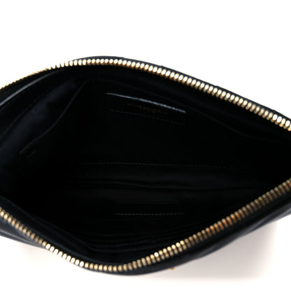 Saint Laurent Calfskin Matelasse Chevron Monogram A5 Wristlet Black 9 of 16