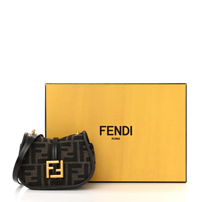Fendi Fabric Jacquard FF 1974 Mini Fendi C'mon  Tobacco Moro Ebano 11 of 11