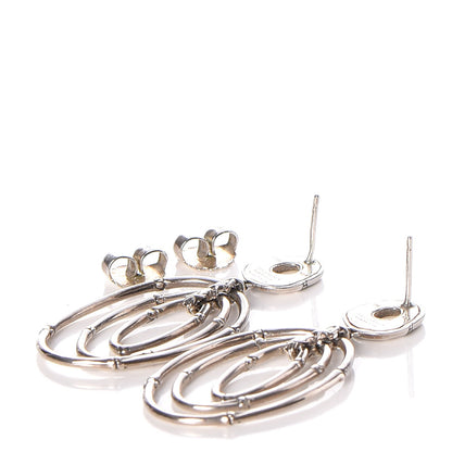 John Hardy Sterling Silver Bamboo Oval Drop Earrings 3 of 5