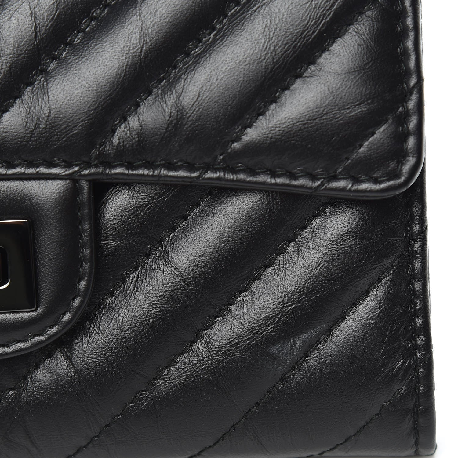 Chanel Aged Calfskin Chevron Quilted Reissue Medium Flap Wallet So Black 9 of 10