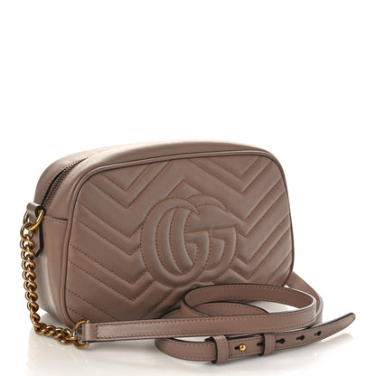 Gucci Calfskin Matelasse Small GG Marmont Chain Shoulder Bag Porcelain Rose 3 of 10