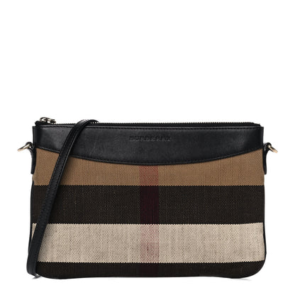 Burberry House Check Derby Peyton Crossbody Clutch Bag Black 1 of 14