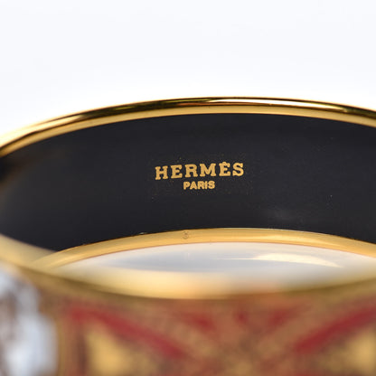 Hermes Enamel Printed Wide Grand Apparat Bracelet 70 4 of 5