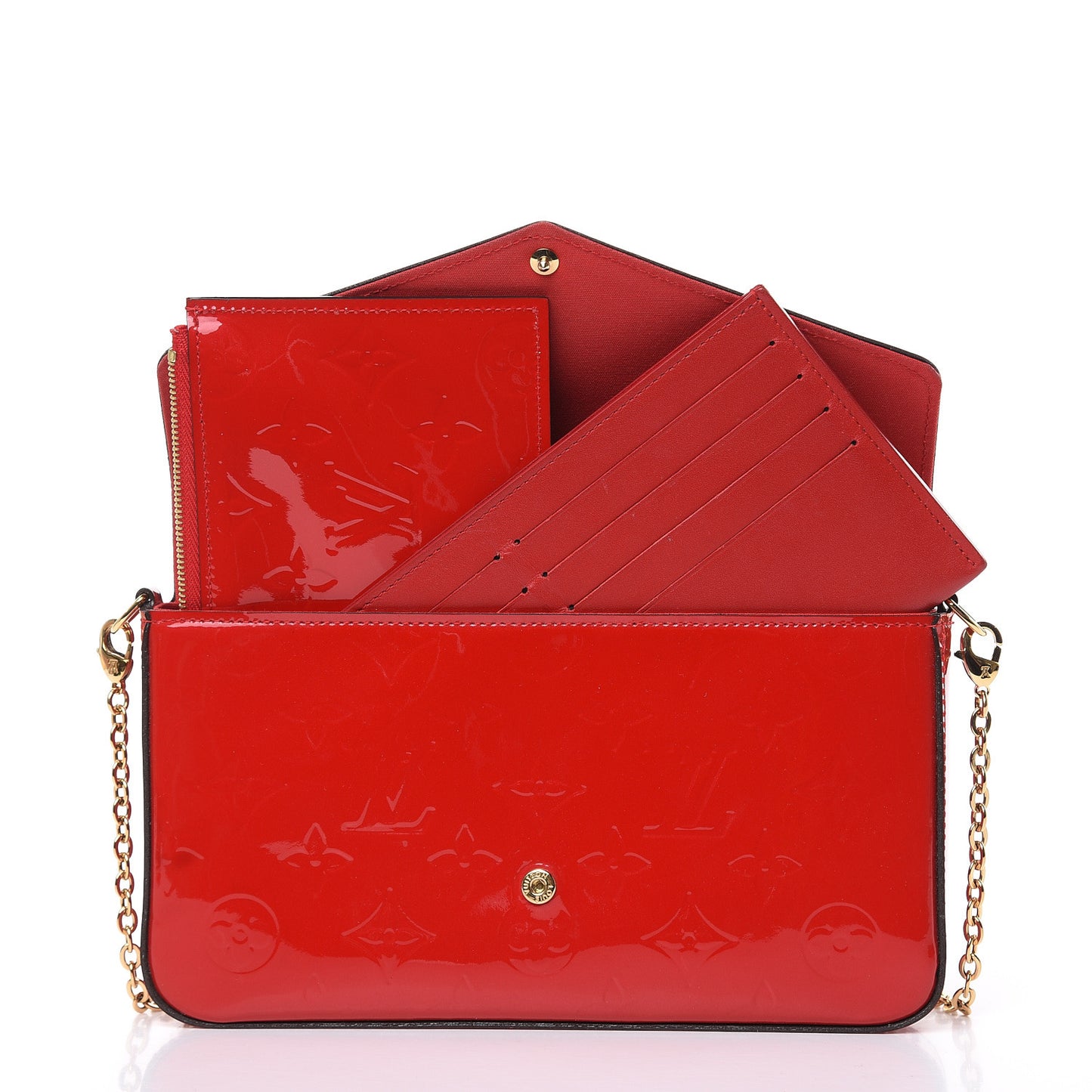 Vernis Felicie Pochette Chain Wallet Cherry