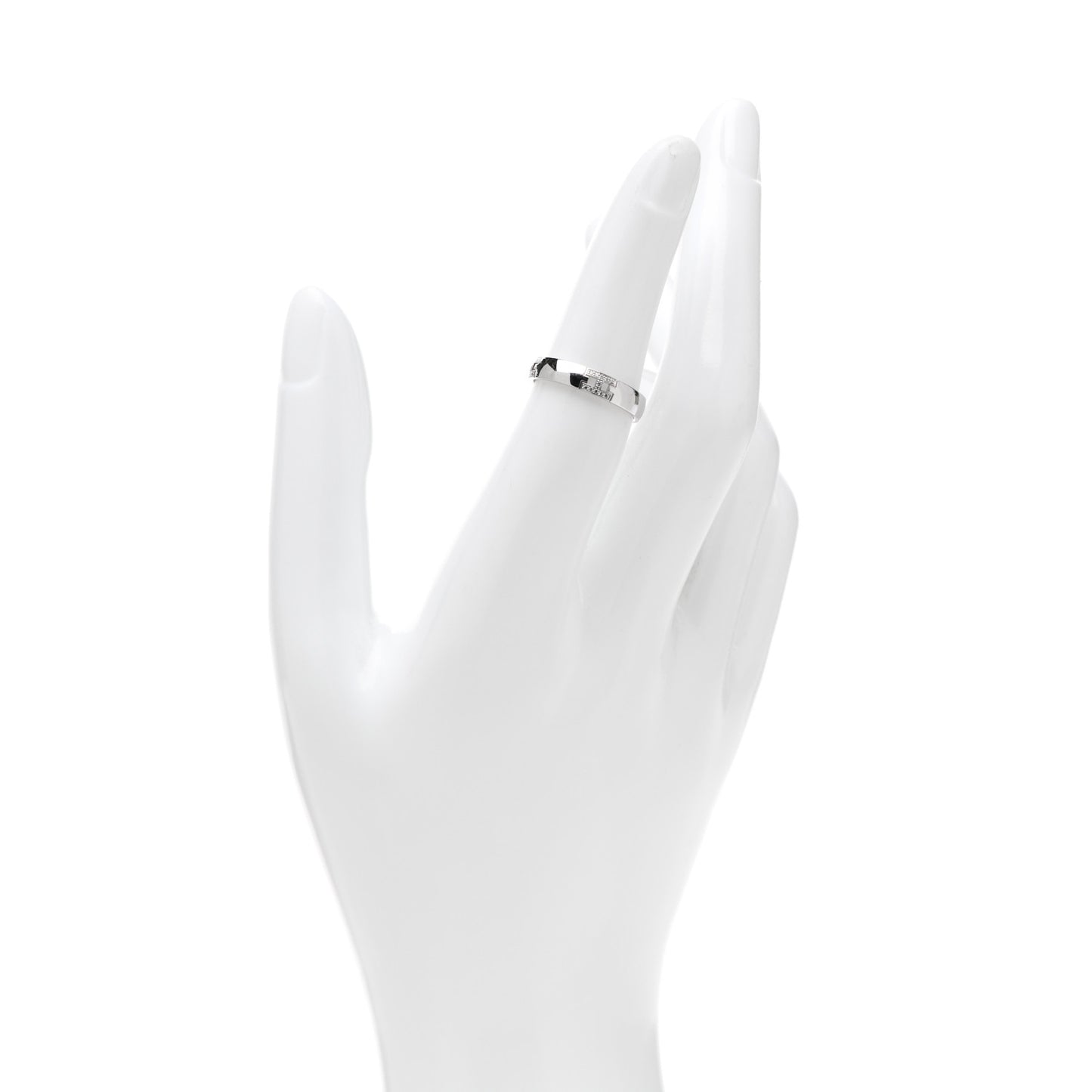 18K White Gold Diamond Ever Herakles Four-Station Wedding Band Ring 51 5.75