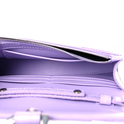 Balenciaga Shiny Calfskin Crocodile Embossed Hourglass Chain Bag Lilac 5 of 13
