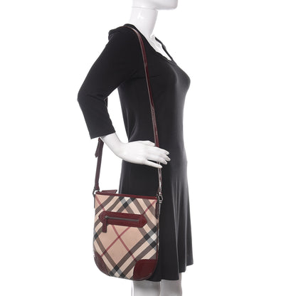 Burberry Patent Nova Check Dryden Crossbody Bag Dark Red 2 of 15