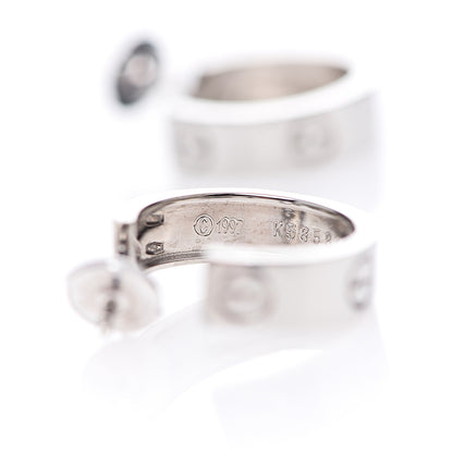 Cartier 18K White Gold 5.5mm LOVE Hoop Earrings 4 of 5