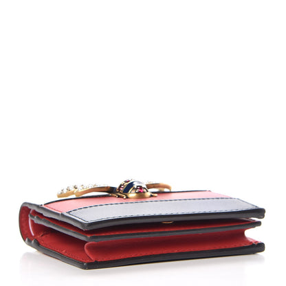 Gucci Calfskin Queen Margaret Card Case Wallet Blue Agata Hibiscus Red Mystic White 4 of 11