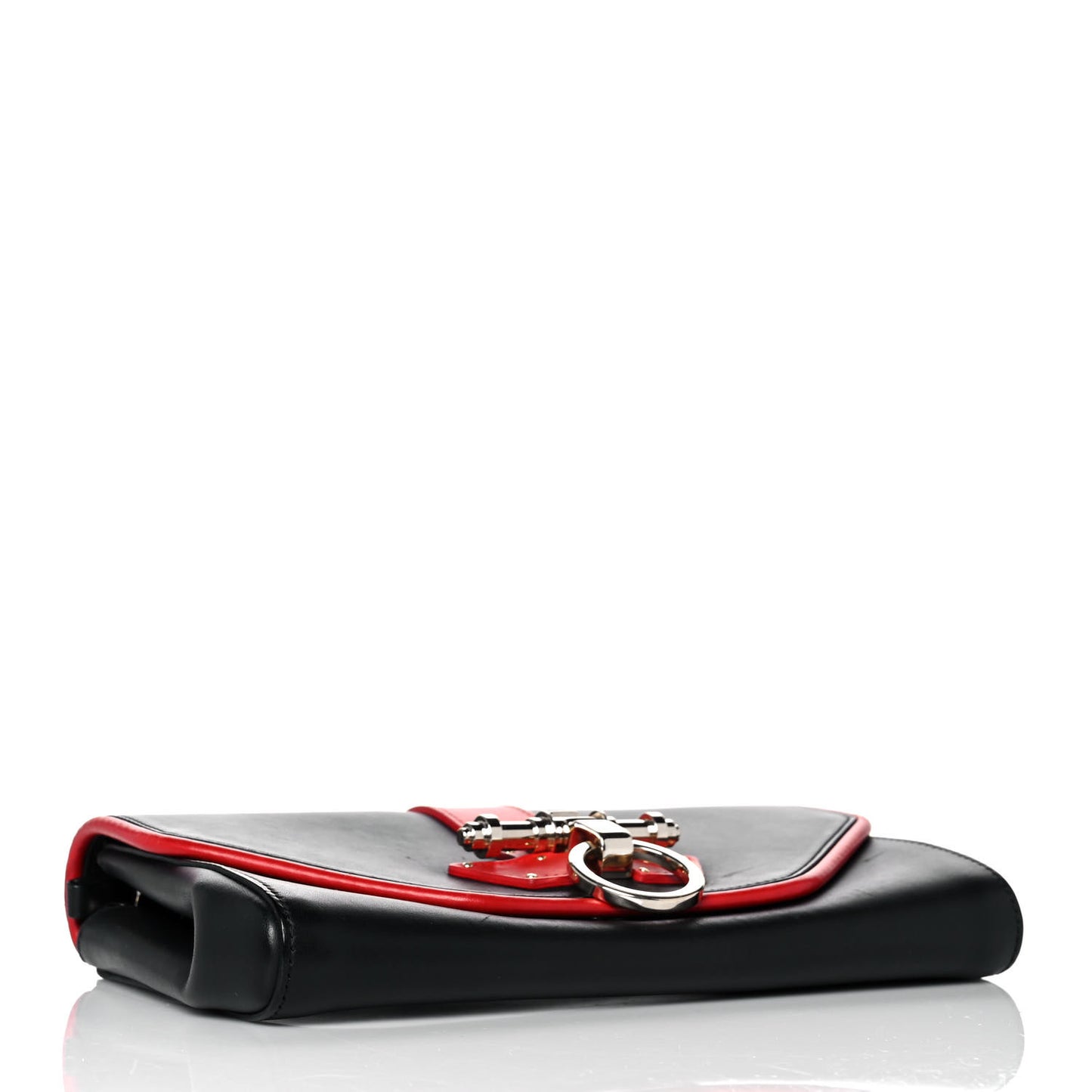 Calfskin Obsedia Chain Clutch Black Red
