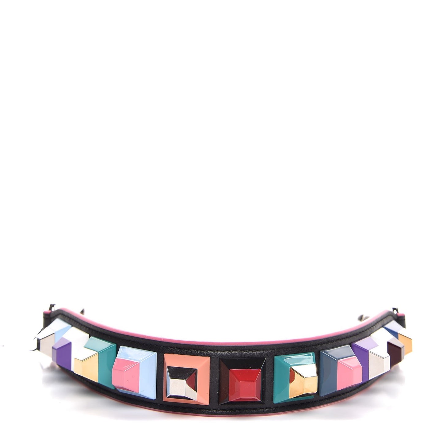 Vitello Dolce Plexiglass Studded Mini Strap You Black Multicolor