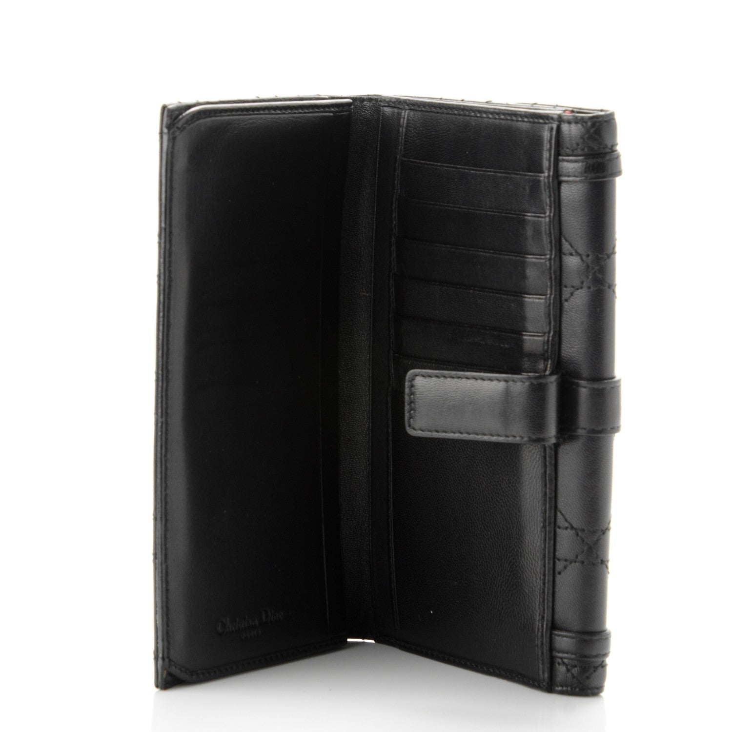 Christian Dior Lambskin Cannage Wallet Black 5 of 8