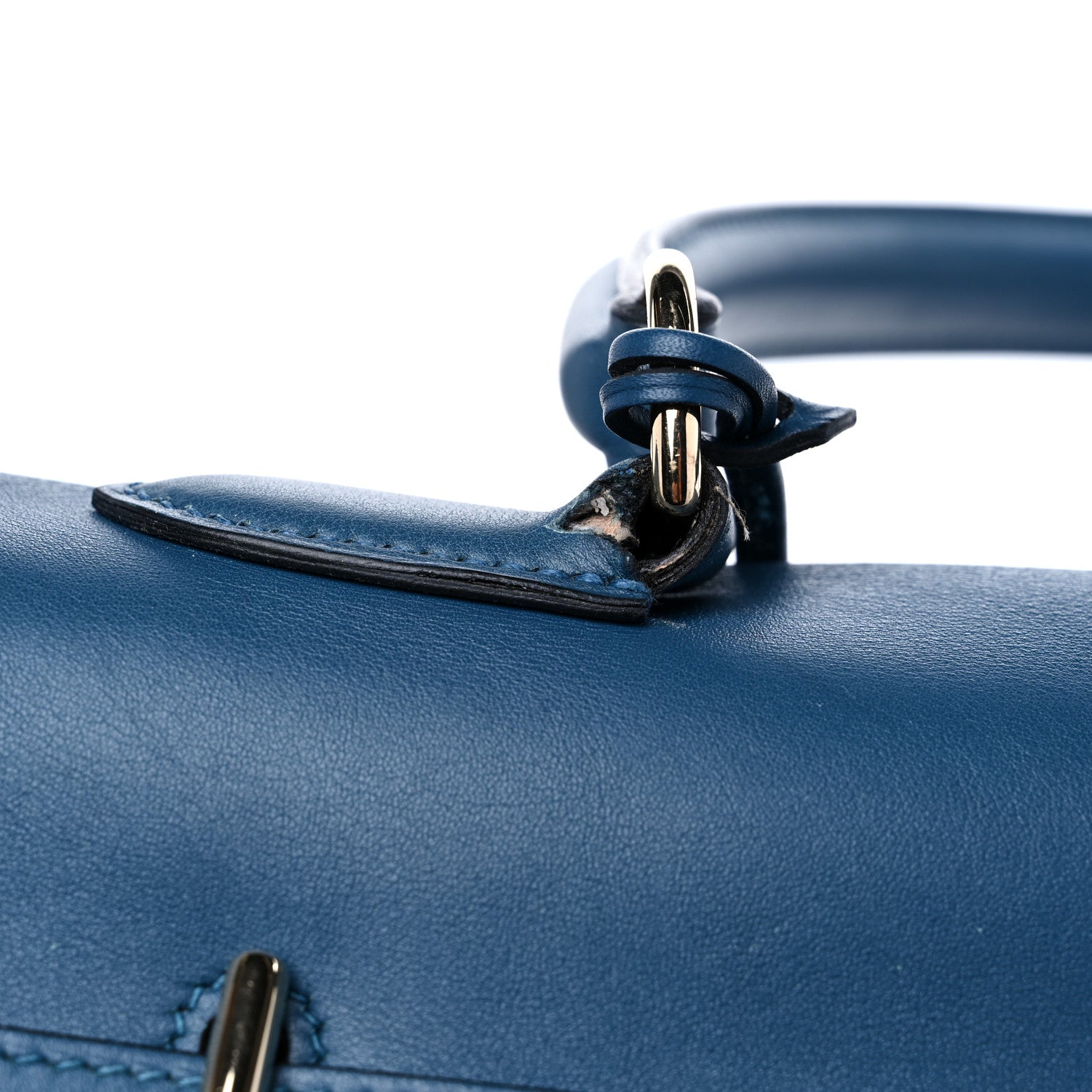 Hermes Veau Sikkim Kelly Relax 50 Bleu Thalassa 16 of 17