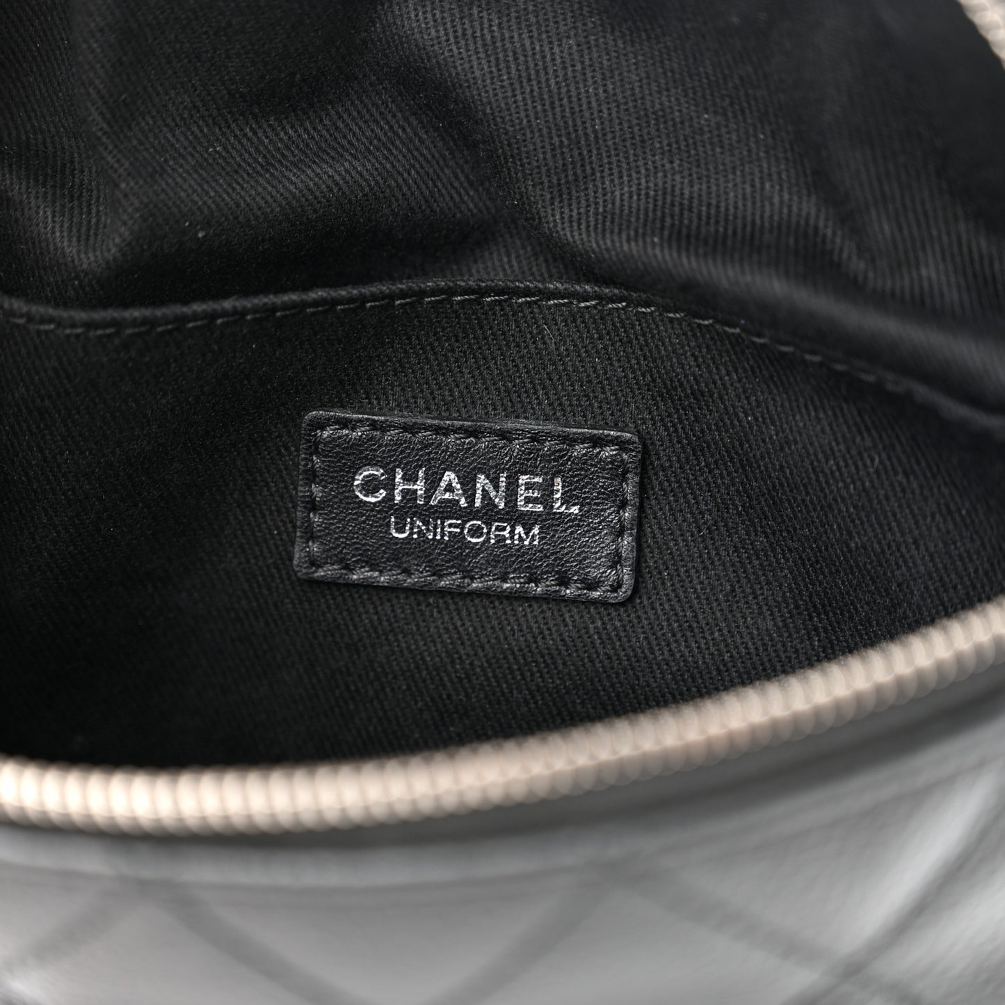 Grained Calfskin Quilted Waist Belt Bag Black