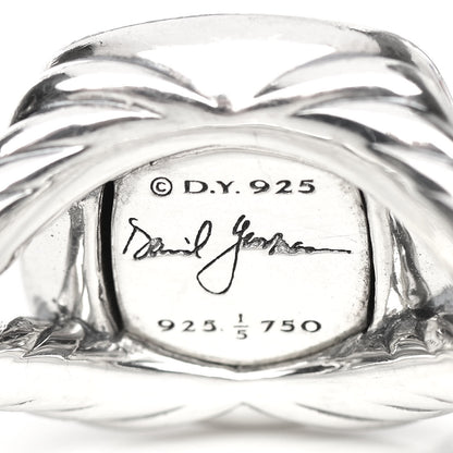 David Yurman Sterling Silver 18K Yellow Gold Diamond 11mm Albion Ring 57 8 4 of 4