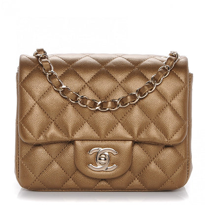 Chanel Metallic Caviar Quilted Mini Square Flap Dark Gold 1 of 7