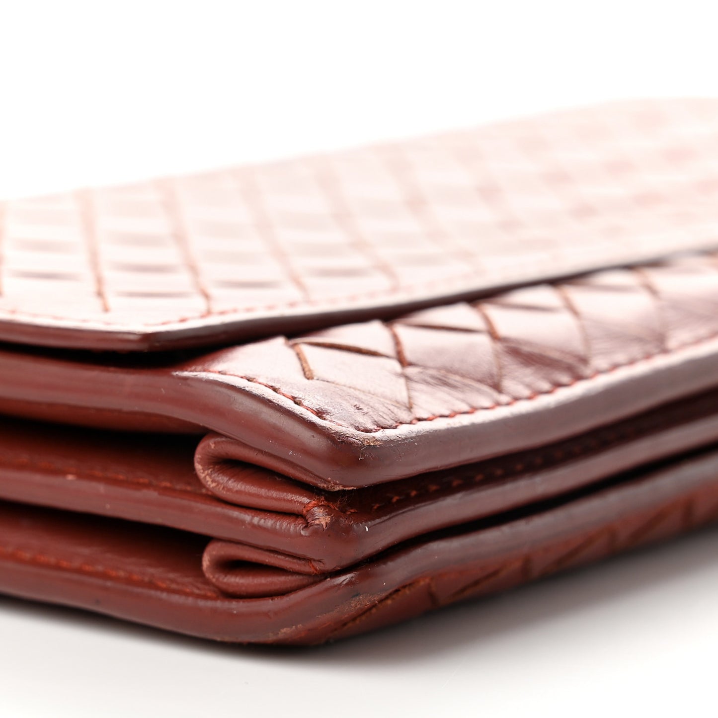 Nappa Intrecciato Continental Wallet Rust