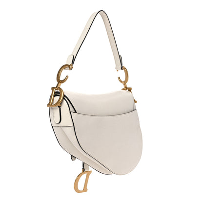Christian Dior Grained Calfskin Saddle Bag White 3 of 9